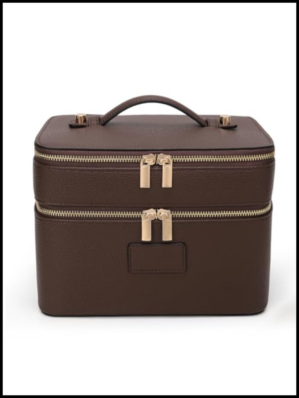 Large Makeup Bag Duo Vanity Case for Women Leather Travel Toiletry Bag Double